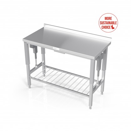 Electric Height Adjustable Table With Grid Shelf